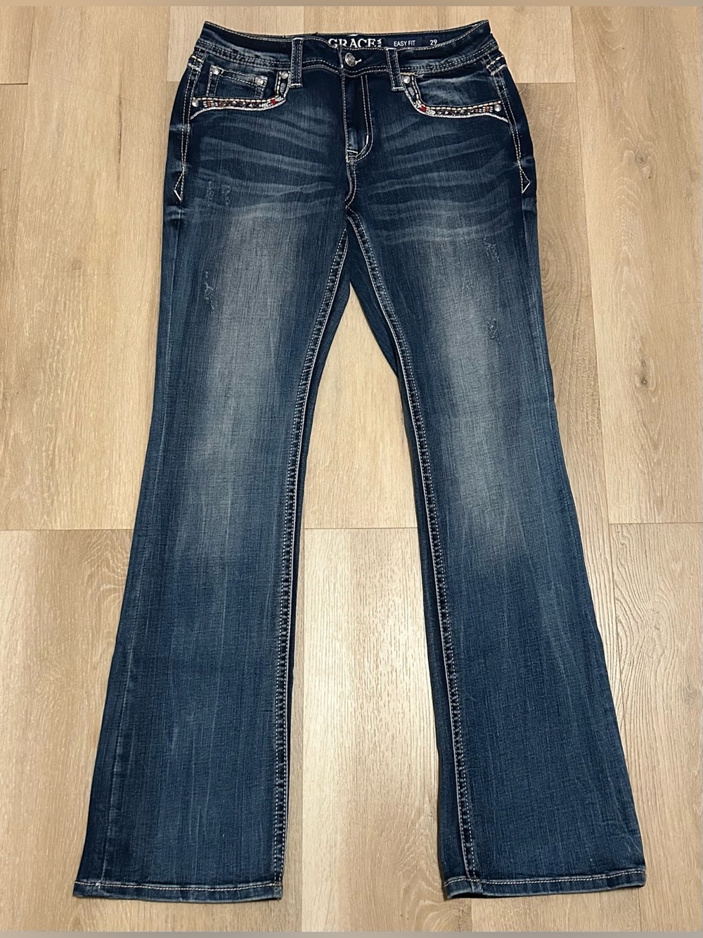 Grace in LA Dark Wash Bootcut Jeans